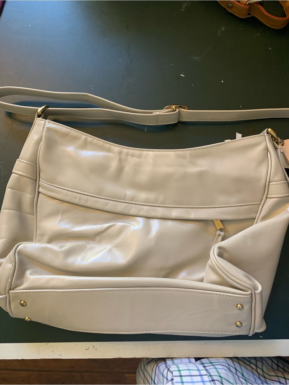 SAS Cream Crossbody Bag with Gold Hardware